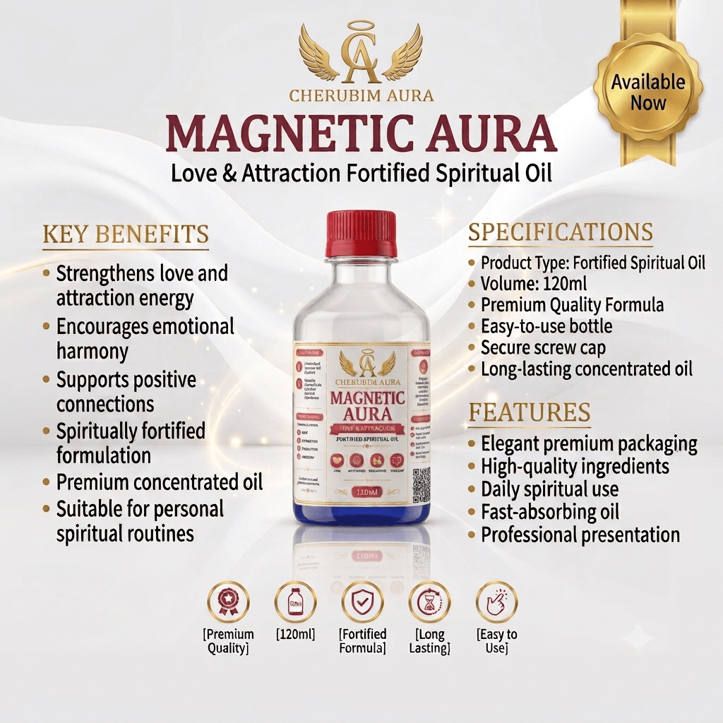 Cherubim Aura Magnetic Love & Attraction Fortified Spiritual Oil – 120ml - Spiritual Oil - Cherubim Aura