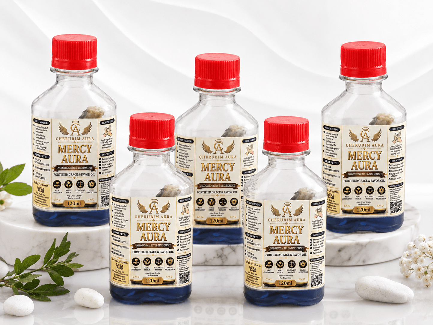 Cherubim Aura Mercy Unconditional Love & Benevolence Fortified Oil – 120ml - Spiritual Oil - Cherubim Aura