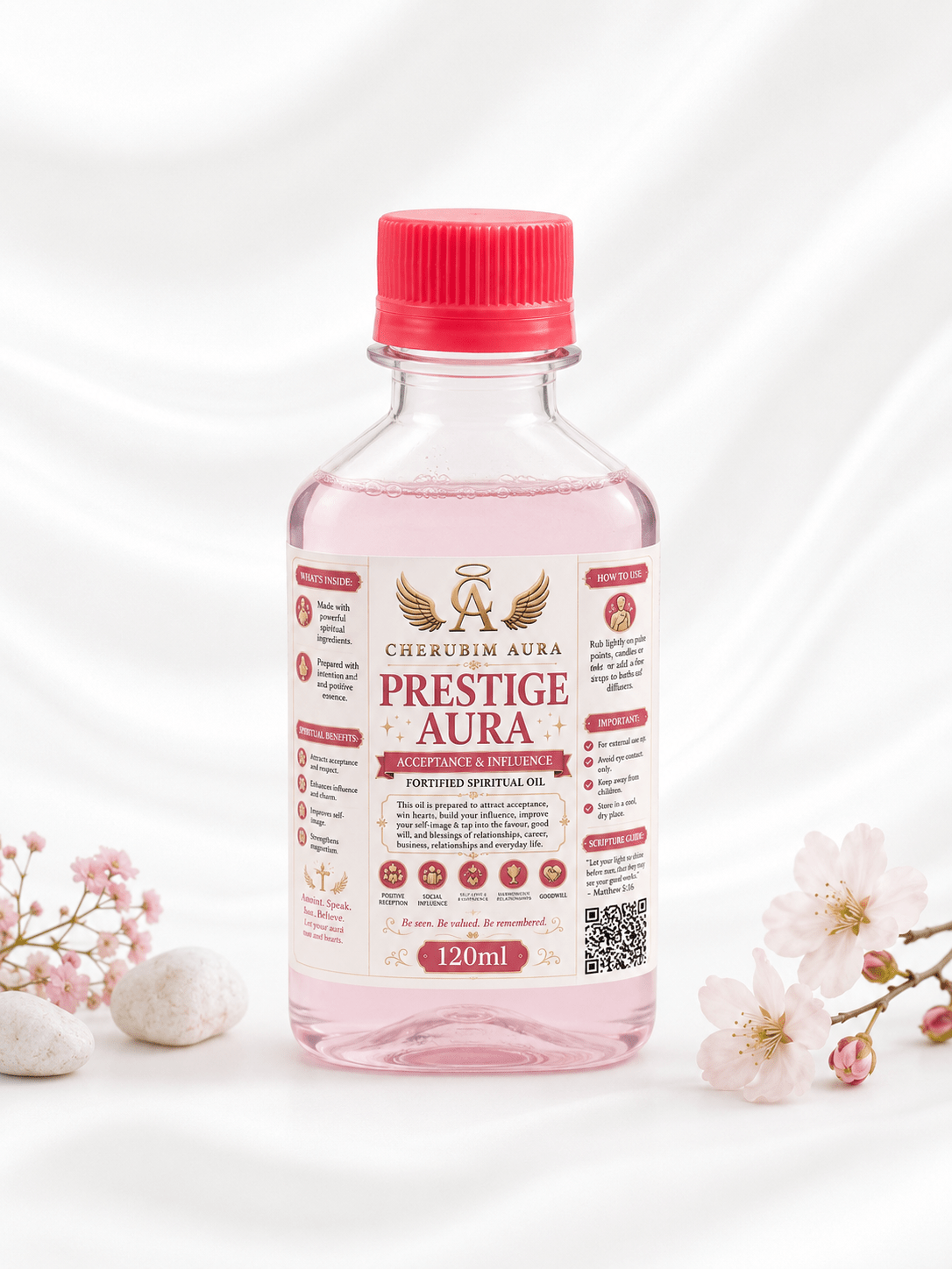 Cherubim Aura Prestige Acceptance & Influence Fortified Spiritual Oil – 120ml - Spiritual Oil - Cherubim Aura