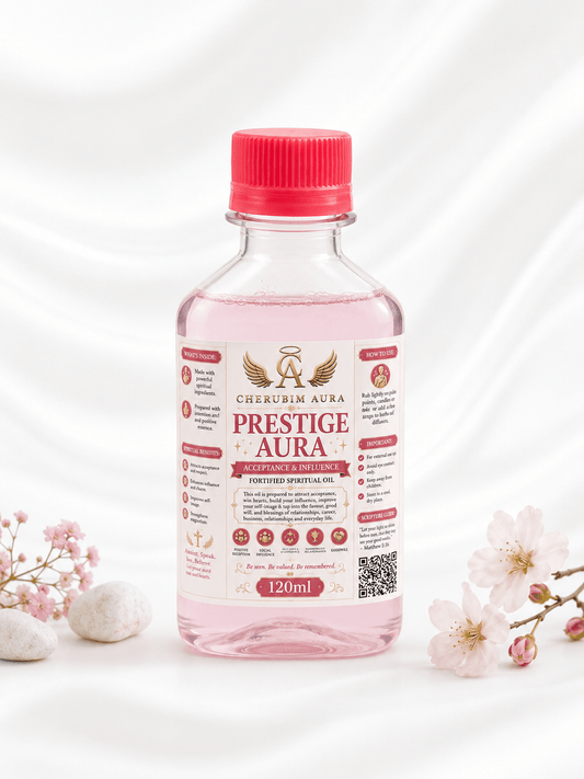 Cherubim Aura Prestige Acceptance & Influence Fortified Spiritual Oil – 120ml - Spiritual Oil - Cherubim Aura