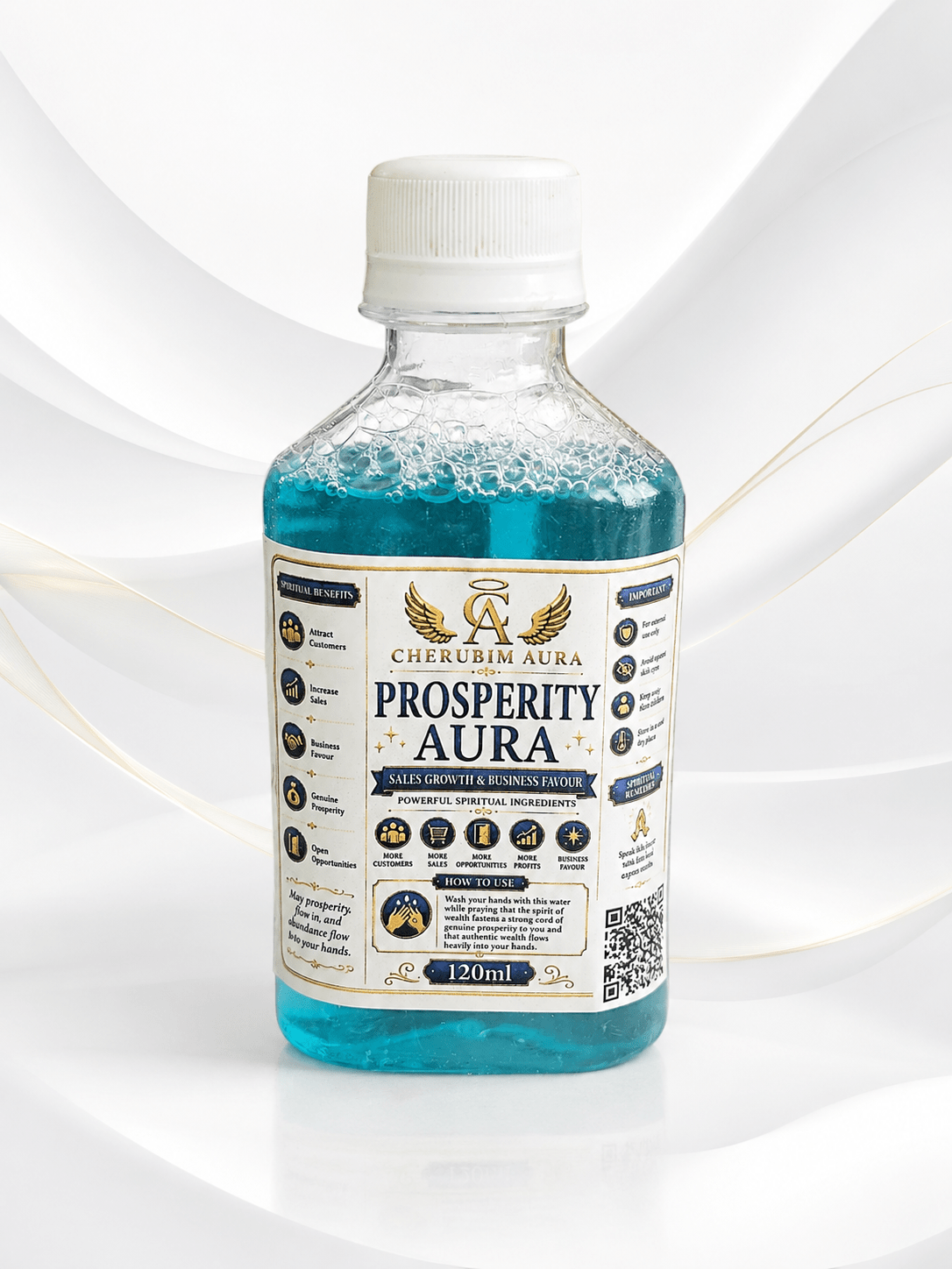 Cherubim Aura Prosperity Sales Growth & Business Favour Water – 120ml - Fortified Spiritual WAter - Cherubim Aura