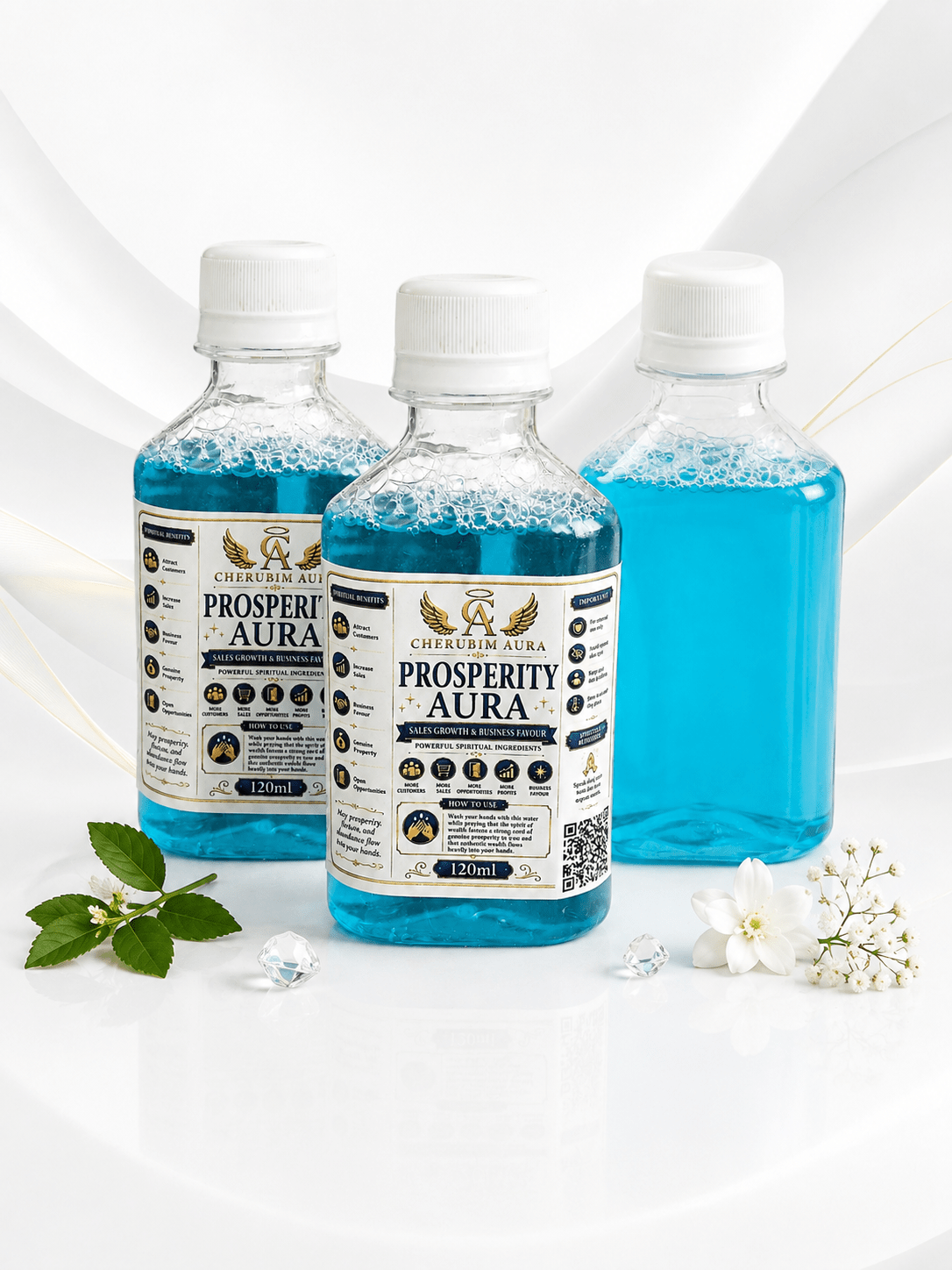 Cherubim Aura Prosperity Sales Growth & Business Favour Water – 120ml - Fortified Spiritual WAter - Cherubim Aura