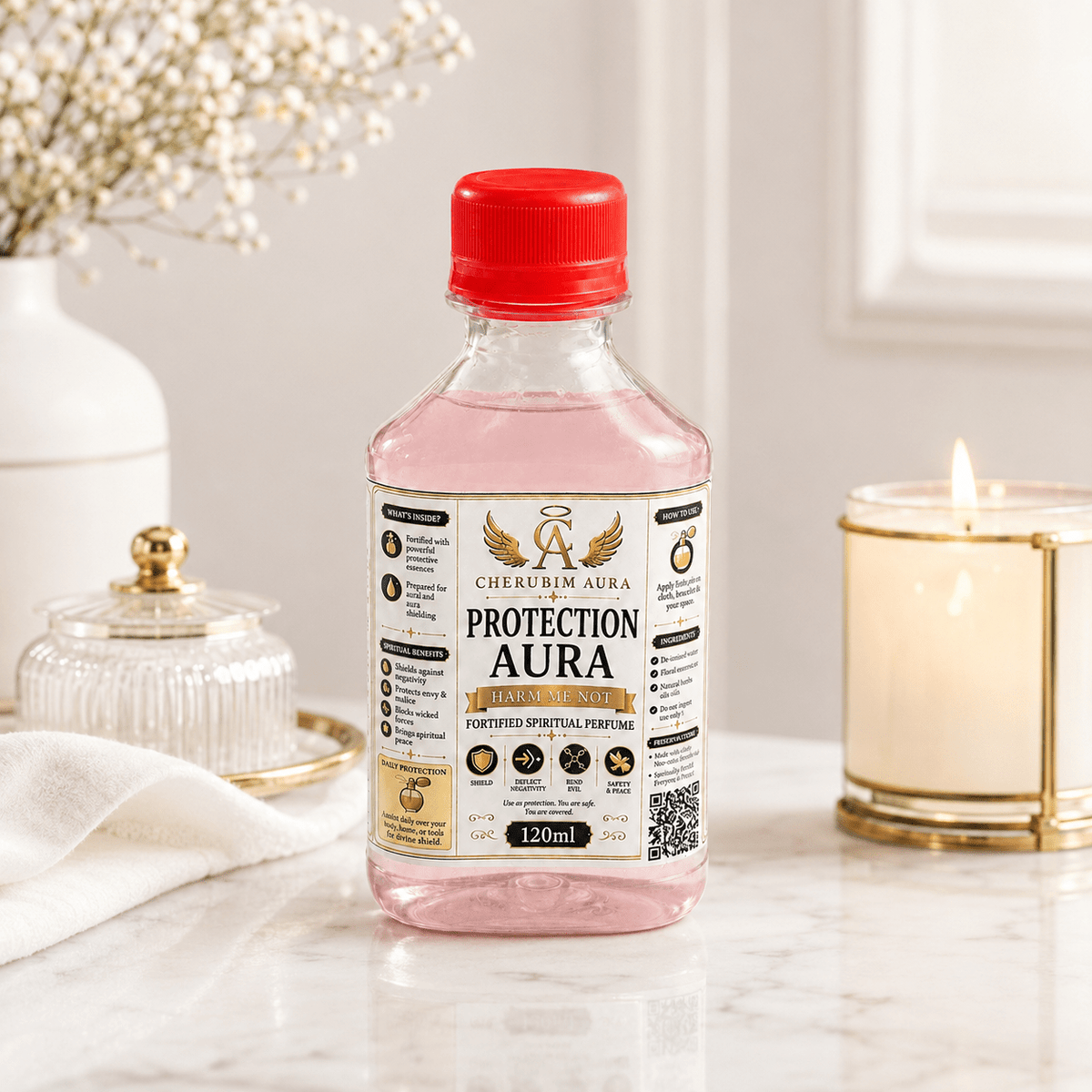 Cherubim Aura Protection Harm Me Not Fortified Spiritual Perfume – 120ml - Spiritual Oil - Cherubim Aura