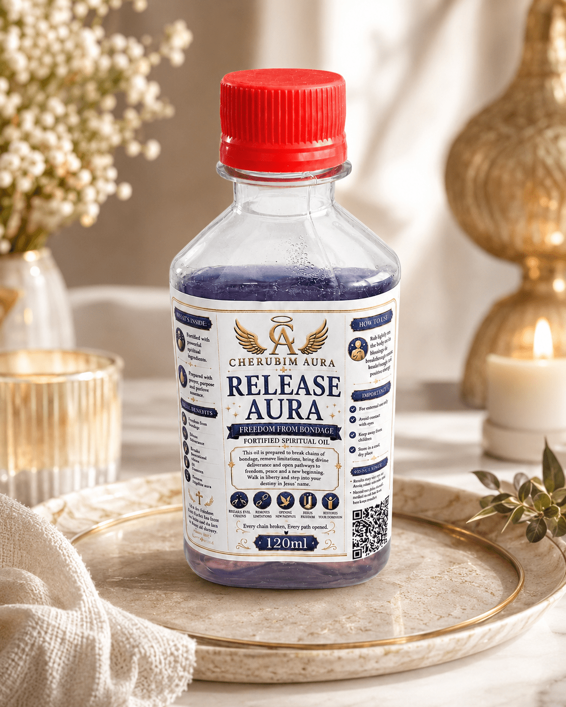 Cherubim Aura Release Freedom From Bondage Fortified Spiritual Oil – 120ml - Spiritual Oil - Cherubim Aura