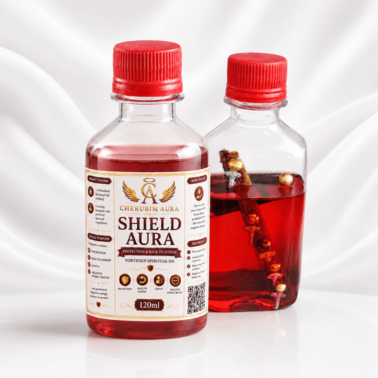 Cherubim Aura Shield Protection & Back to Sender Fortified Spiritual Oil – 120ml - Spiritual Oil - Cherubim Aura