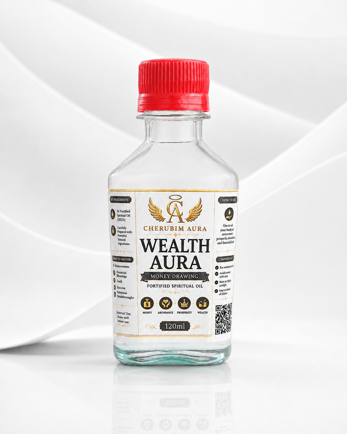 Cherubim Aura Wealth Money Drawing Fortified Spiritual Oil – 120ml - Spiritual Oil - Cherubim Aura
