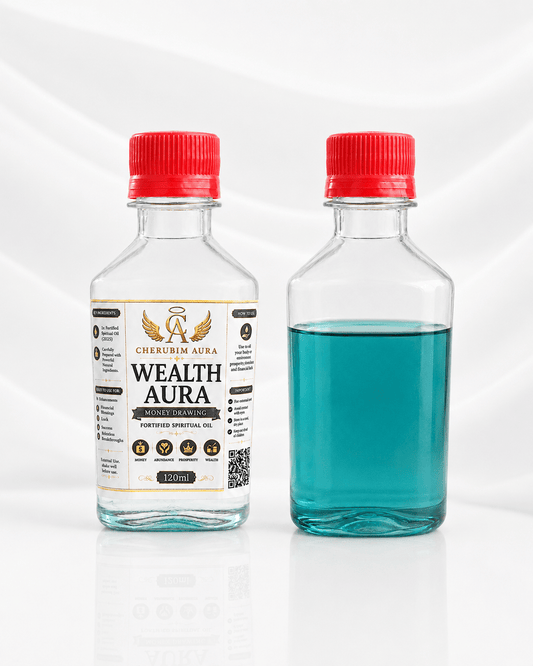 Cherubim Aura Wealth Money Drawing Fortified Spiritual Oil – 120ml - Spiritual Oil - Cherubim Aura