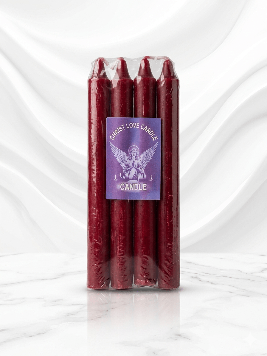 Christ Love Prayer Candles Pack of 8 – Spiritual & Devotional Candles – 3 Colours - Spiritual Candles - Cherubim Aura