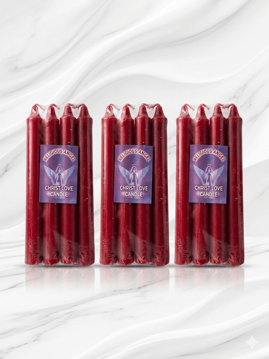 Christ Love Prayer Candles Pack of 8 – Spiritual & Devotional Candles – 3 Colours - Spiritual Candles - Cherubim Aura