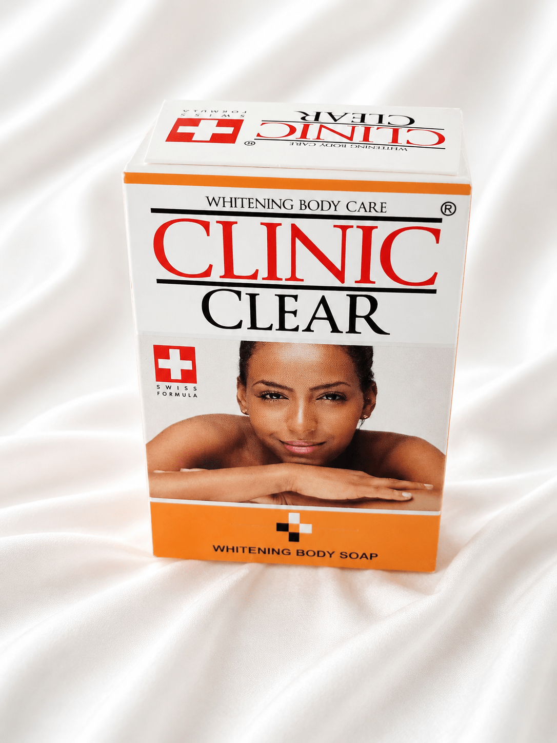 Clinic Clear Whitening Body Soap – Brightening Cleansing Bar with Carrot Extract, Shea Butter, Coconut Oil & Vitamins C and E - Skincare - Cherubim Aura