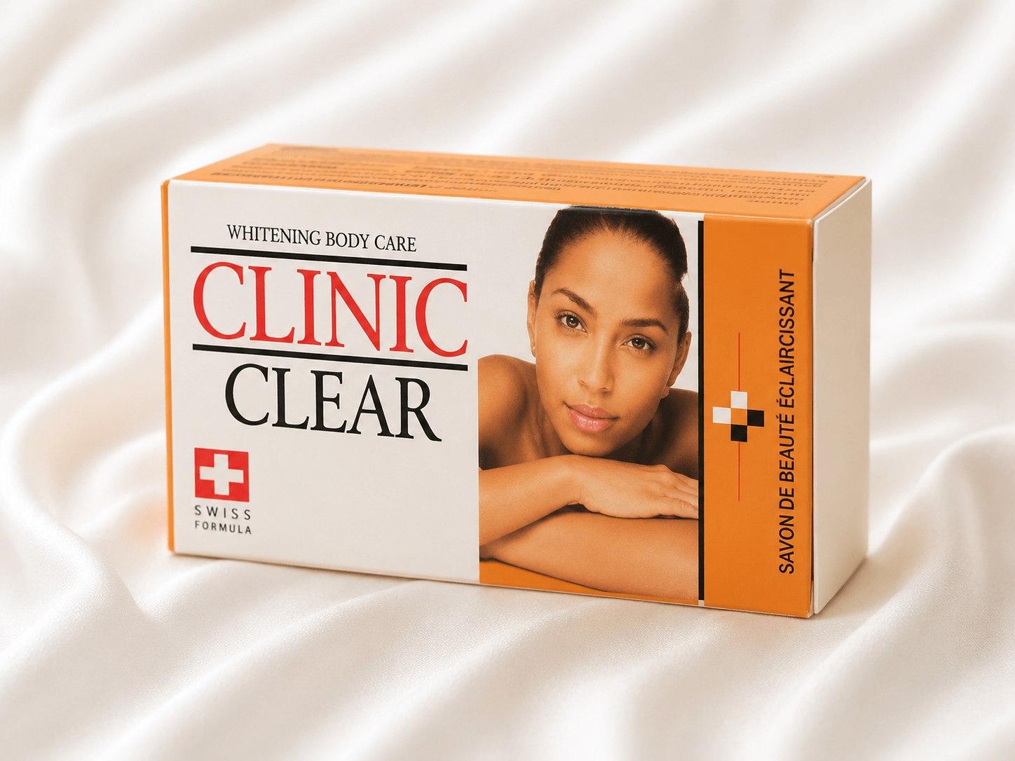 Clinic Clear Whitening Body Soap – Brightening Cleansing Bar with Carrot Extract, Shea Butter, Coconut Oil & Vitamins C and E - Skincare - Cherubim Aura