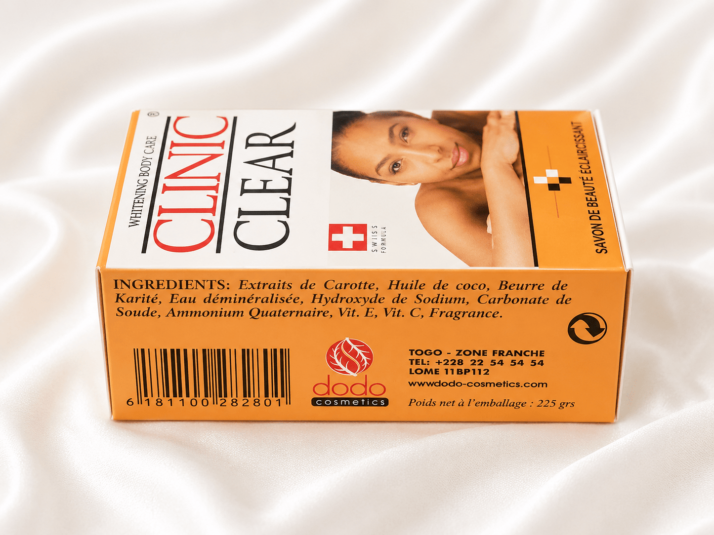 Clinic Clear Whitening Body Soap – Brightening Cleansing Bar with Carrot Extract, Shea Butter, Coconut Oil & Vitamins C and E - Skincare - Cherubim Aura