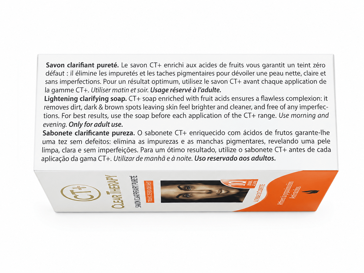 CT+ Clear Therapy Clarifying Soap – Carrot Oil Purifying Beauty Bar - Body Soap - Cherubim Aura