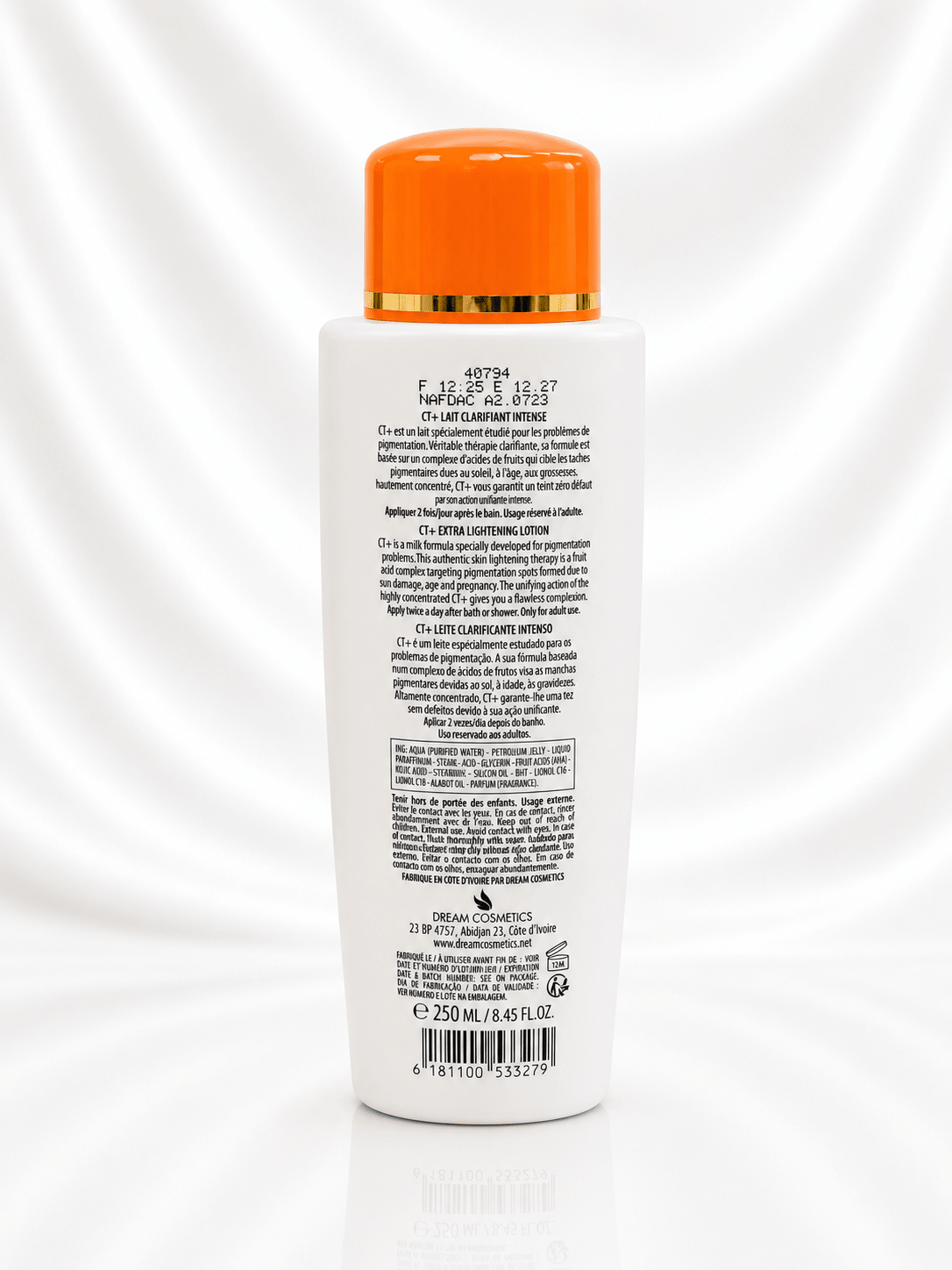 CT+ Clear Therapy Intense Clarifying Lotion with Carrot Oil | Extra Lightening Body Lotion | Flawless Complexion | 250ml - Body Lotion - Cherubim Aura