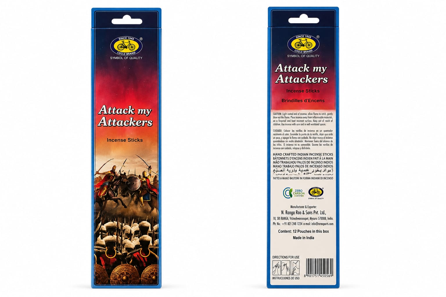 Cycle Brand Attack My Attackers Premium Incense Sticks | 20 Slow-Burning Aromatic Incense for Prayer, Meditation & Home Fragrance - Incense - Cherubim Aura