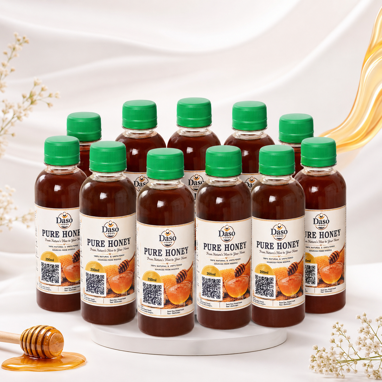 Daso Foods Pure Nigerian Honey — 100% Raw, Unfiltered & Unpasteurised | Ethically Sourced from Nigeria's Floral Landscapes | 250ml