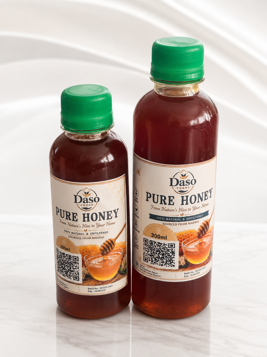 Daso Foods Pure Nigerian Honey — 100% Raw, Unfiltered & Unpasteurised | Ethically Sourced from Nigeria's Floral Landscapes | 250ml