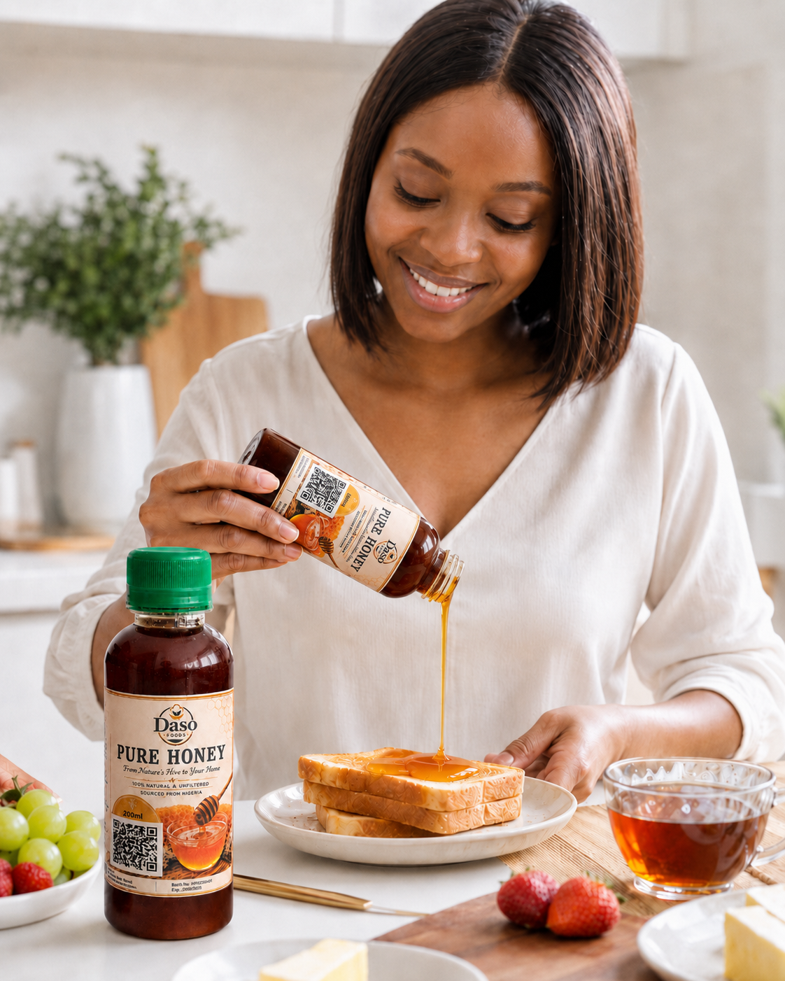 Daso Foods Pure Nigerian Honey — 100% Raw, Unfiltered & Unpasteurised | Ethically Sourced from Nigeria's Floral Landscapes | 250ml