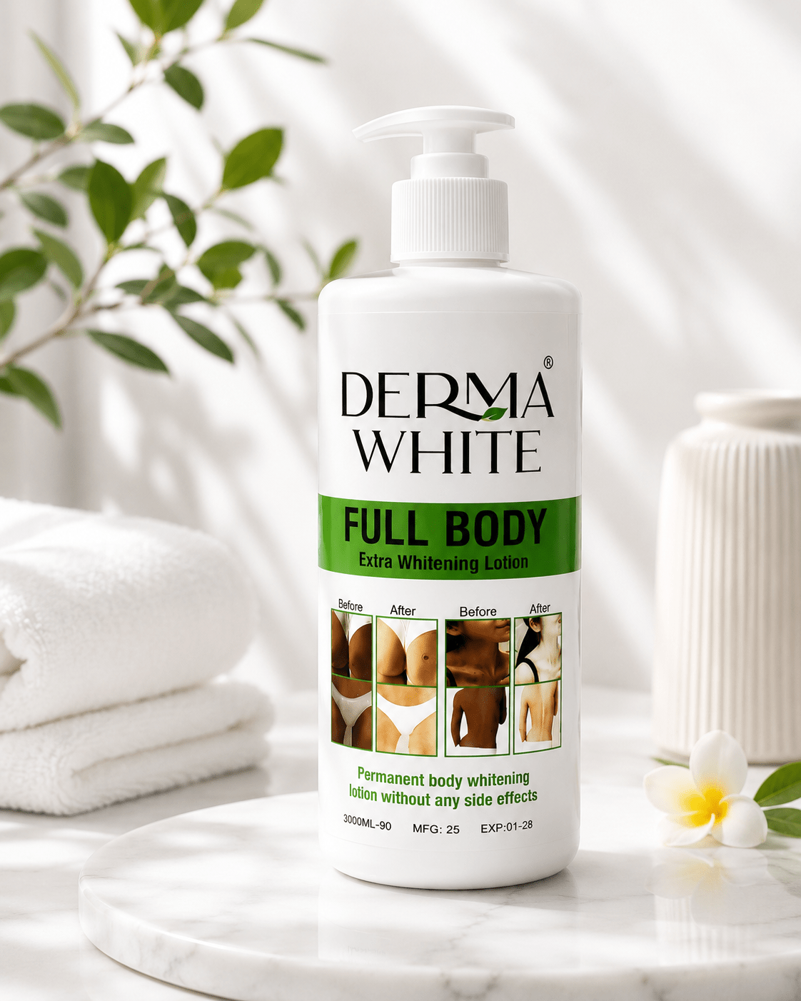 Derma White Full Body Lotion & Beauty Cream Set | Brightening Skincare Duo | Body Lotion 3000ml + Beauty Cream - Body Lotion - Cherubim Aura