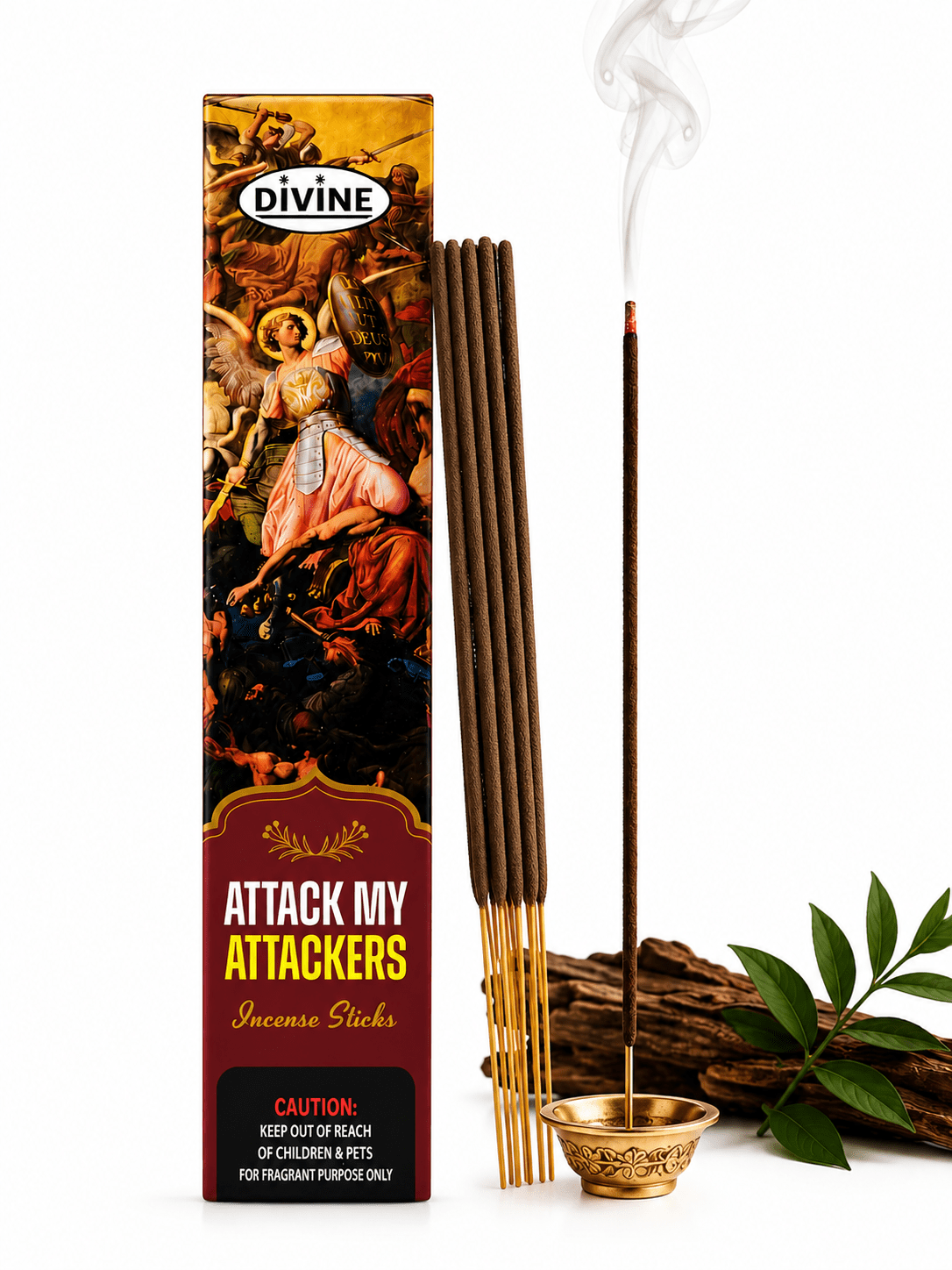 Divine "Attack My Attackers" Incense Sticks (20 Sticks) – Premium Home Fragrance & Prayer Incense - Incense - Cherubim Aura
