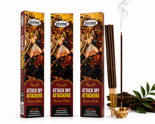 Divine "Attack My Attackers" Incense Sticks (20 Sticks) – Premium Home Fragrance & Prayer Incense - Incense - Cherubim Aura