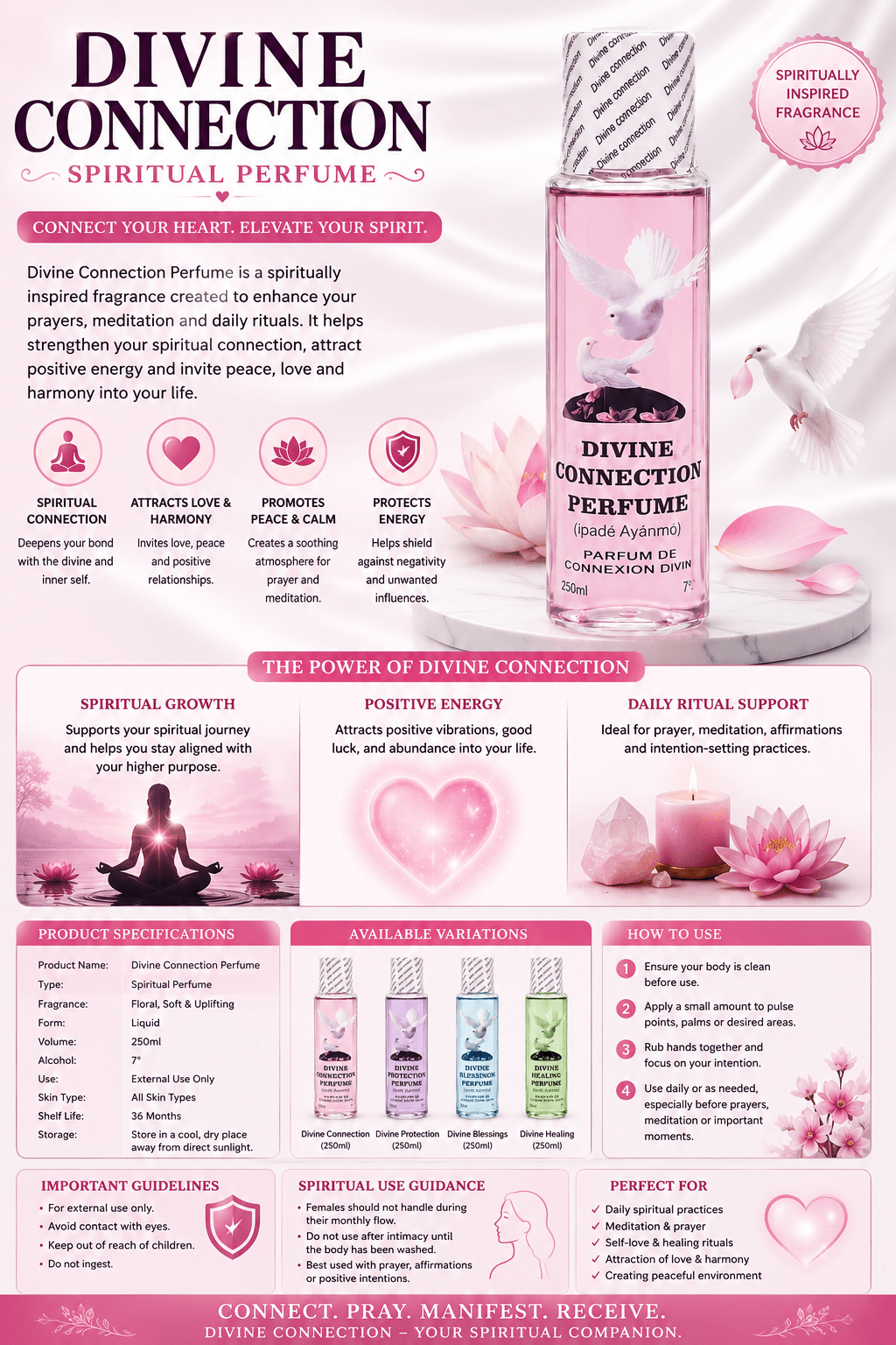 Divine Connection Perfume (Ìpàdé Ayànmọ̀) | Premium Eau de Cologne | Long-Lasting Unisex Fragrance | 250ml - Perfume - Cherubim Aura