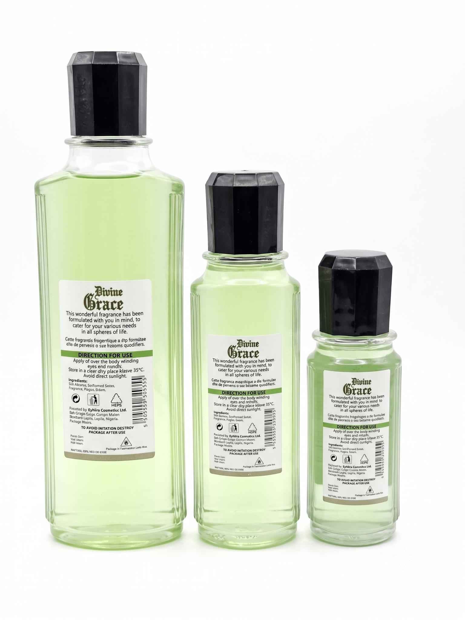 Divine Grace Eau de Cologne | Premium Long-Lasting Refreshing Fragrance | 500ml, 250ml & 150ml - Perfume - Cherubim Aura
