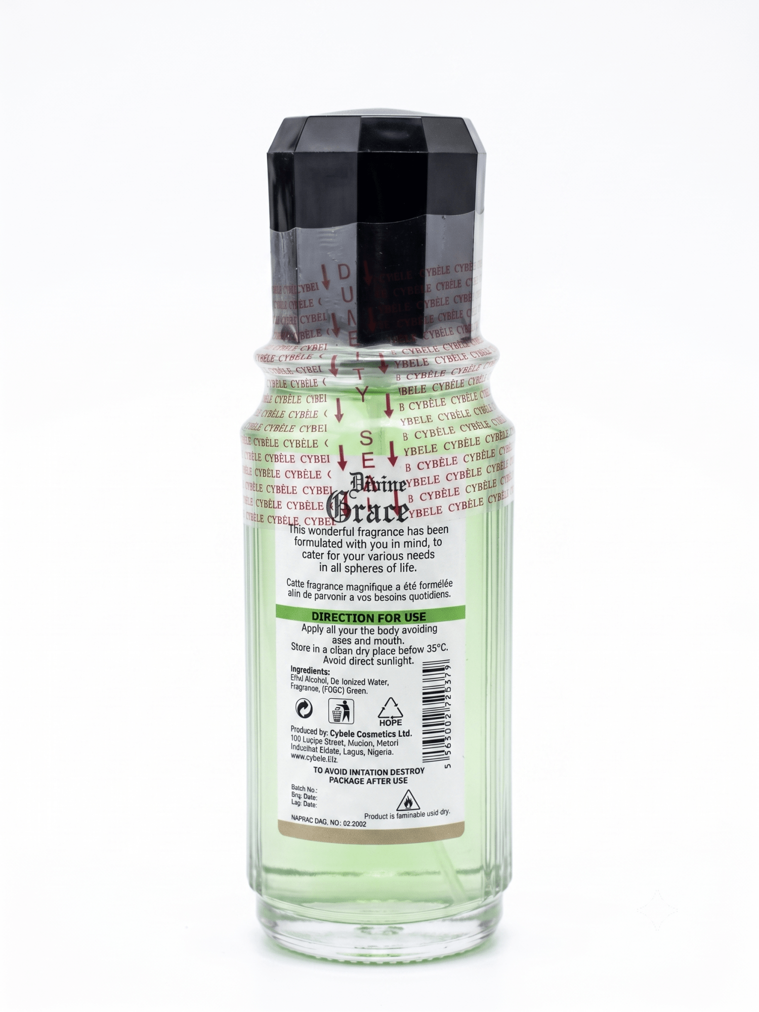 Divine Grace Eau de Cologne | Premium Long-Lasting Refreshing Fragrance | 500ml, 250ml & 150ml - Perfume - Cherubim Aura