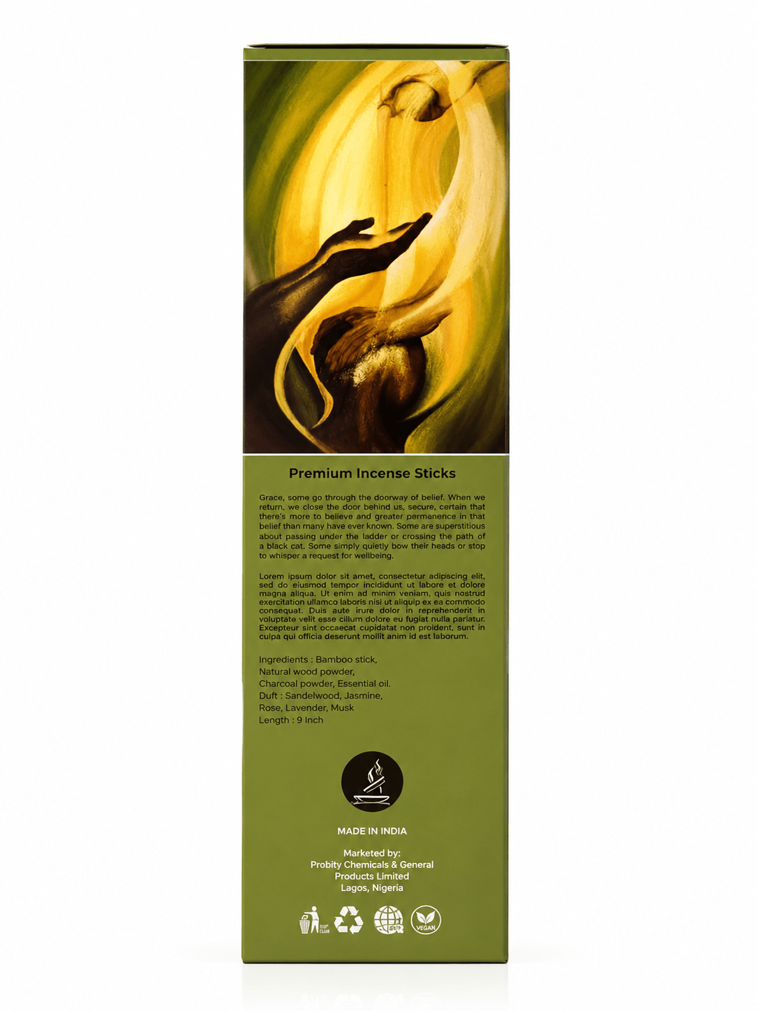 Divine Grace Premium Incense Sticks | 20 Slow-Burning Aromatic Incense for Prayer, Meditation & Home Fragrance - Incense - Cherubim Aura