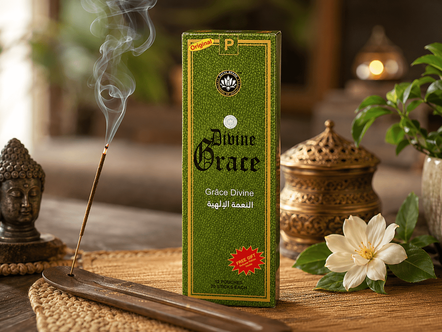 Divine Grace Premium Incense Sticks | 20 Slow-Burning Aromatic Incense for Prayer, Meditation & Home Fragrance - Incense - Cherubim Aura