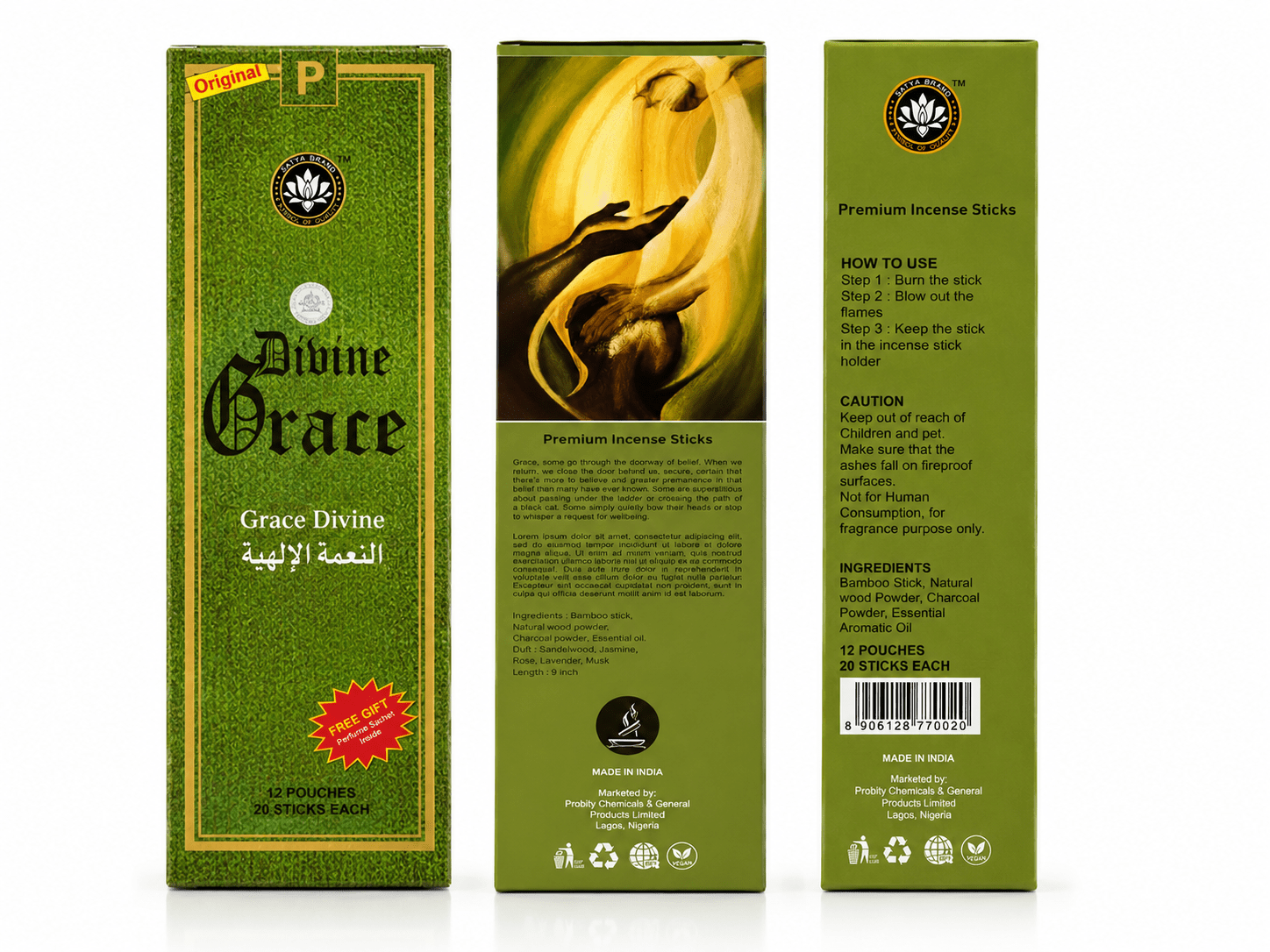 Divine Grace Premium Incense Sticks | 20 Slow-Burning Aromatic Incense for Prayer, Meditation & Home Fragrance - Incense - Cherubim Aura