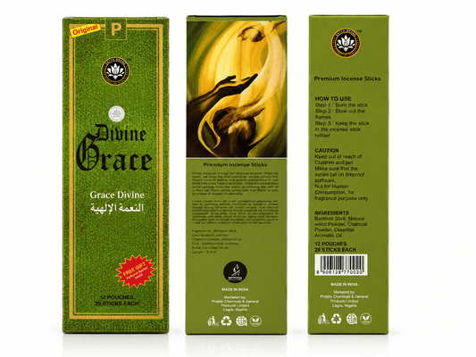 Divine Grace Premium Incense Sticks | 20 Slow-Burning Aromatic Incense for Prayer, Meditation & Home Fragrance - Incense - Cherubim Aura