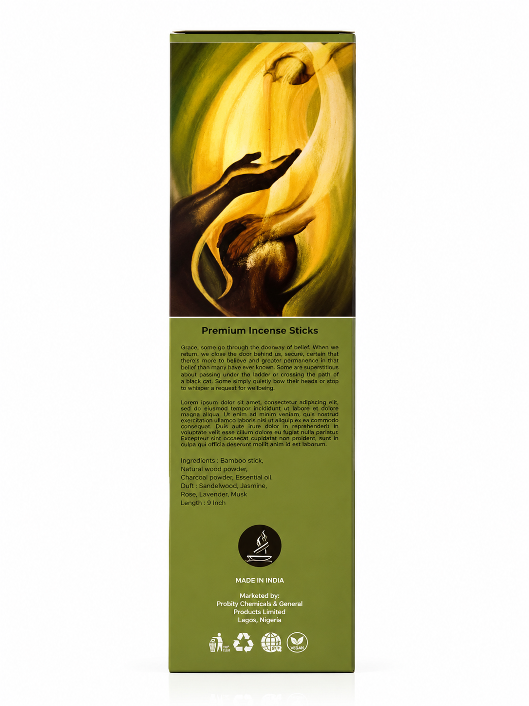 Divine Grace Premium Incense Sticks | 20 Slow-Burning Aromatic Incense for Prayer, Meditation & Home Fragrance