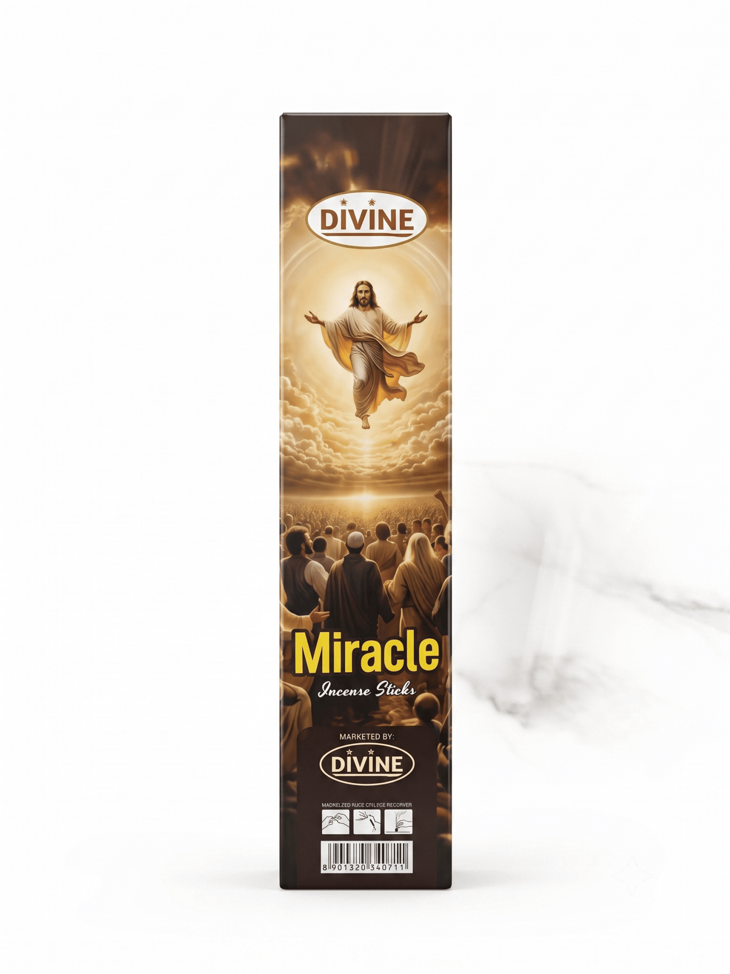 Divine Miracle Premium Incense Sticks | 20 Slow-Burning Aromatic Incense for Prayer, Meditation & Home Fragrance - Incense - Cherubim Aura