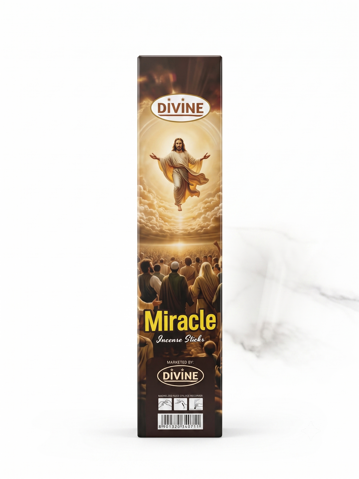 Divine Miracle Premium Incense Sticks | 20 Slow-Burning Aromatic Incense for Prayer, Meditation & Home Fragrance