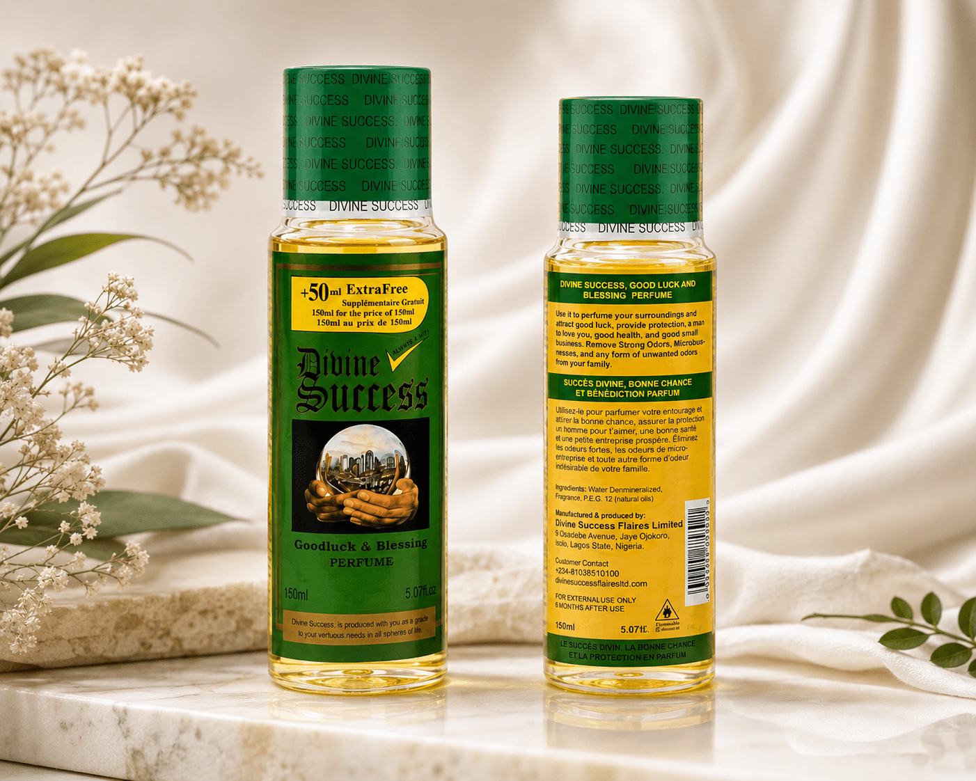 Divine Success Spiritual Perfume | Good Luck & Blessings Fragrance | Long-Lasting Cologne - Perfume - Cherubim Aura