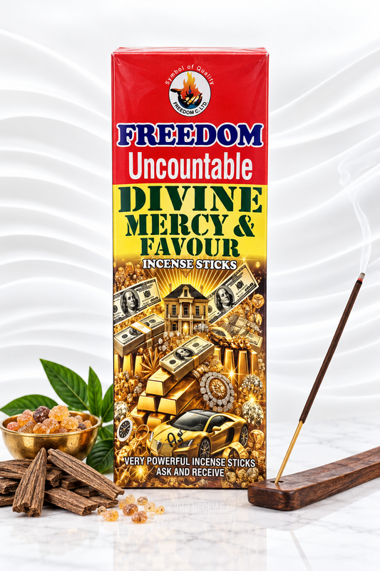 Freedom Uncountable Divine Mercy & Favour Incense Sticks – Spiritual Prayer, Blessing, Favour & Cleansing Incense - 20 Sticks