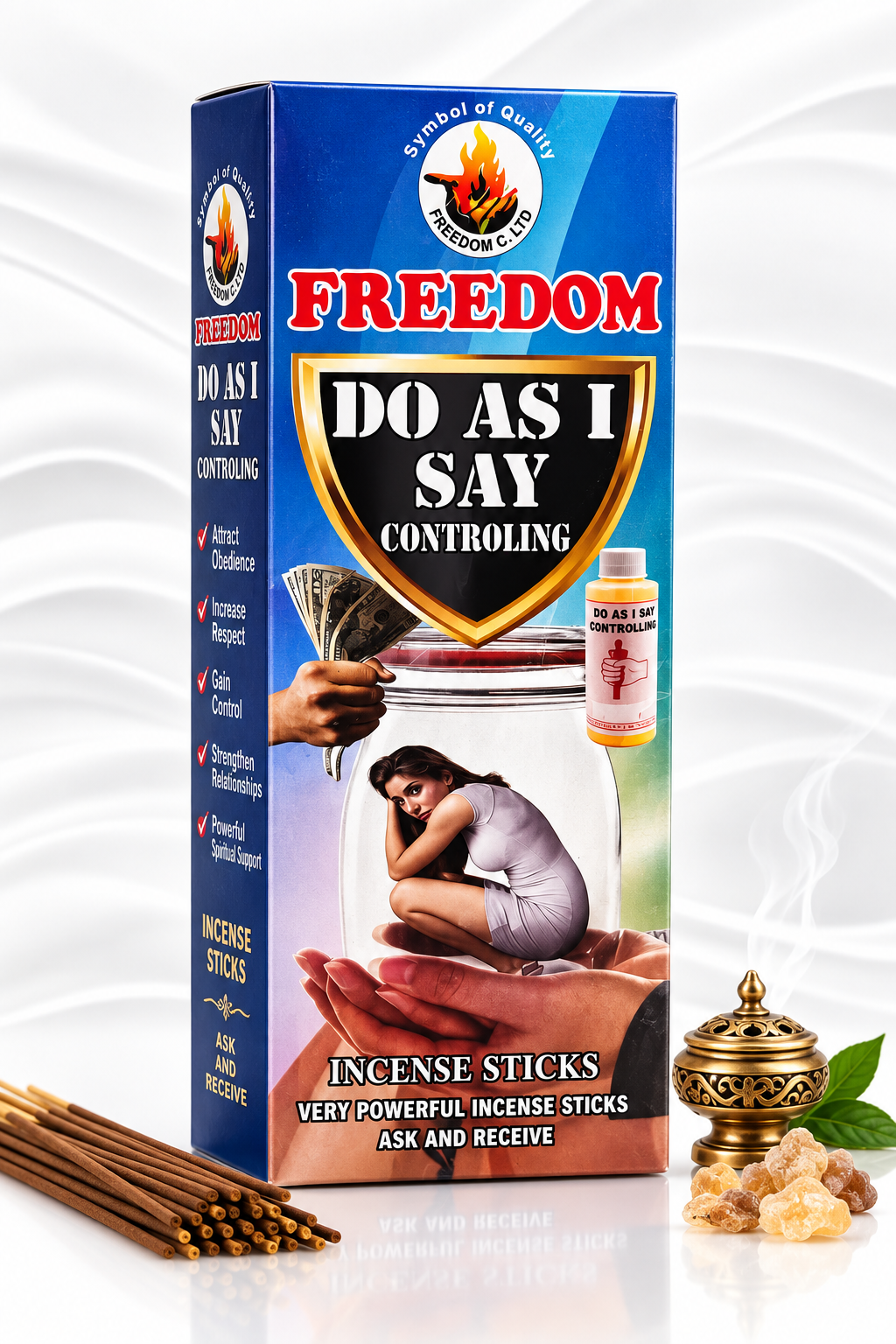 A box of Freedom Incense Sticks by Freedom C.C.