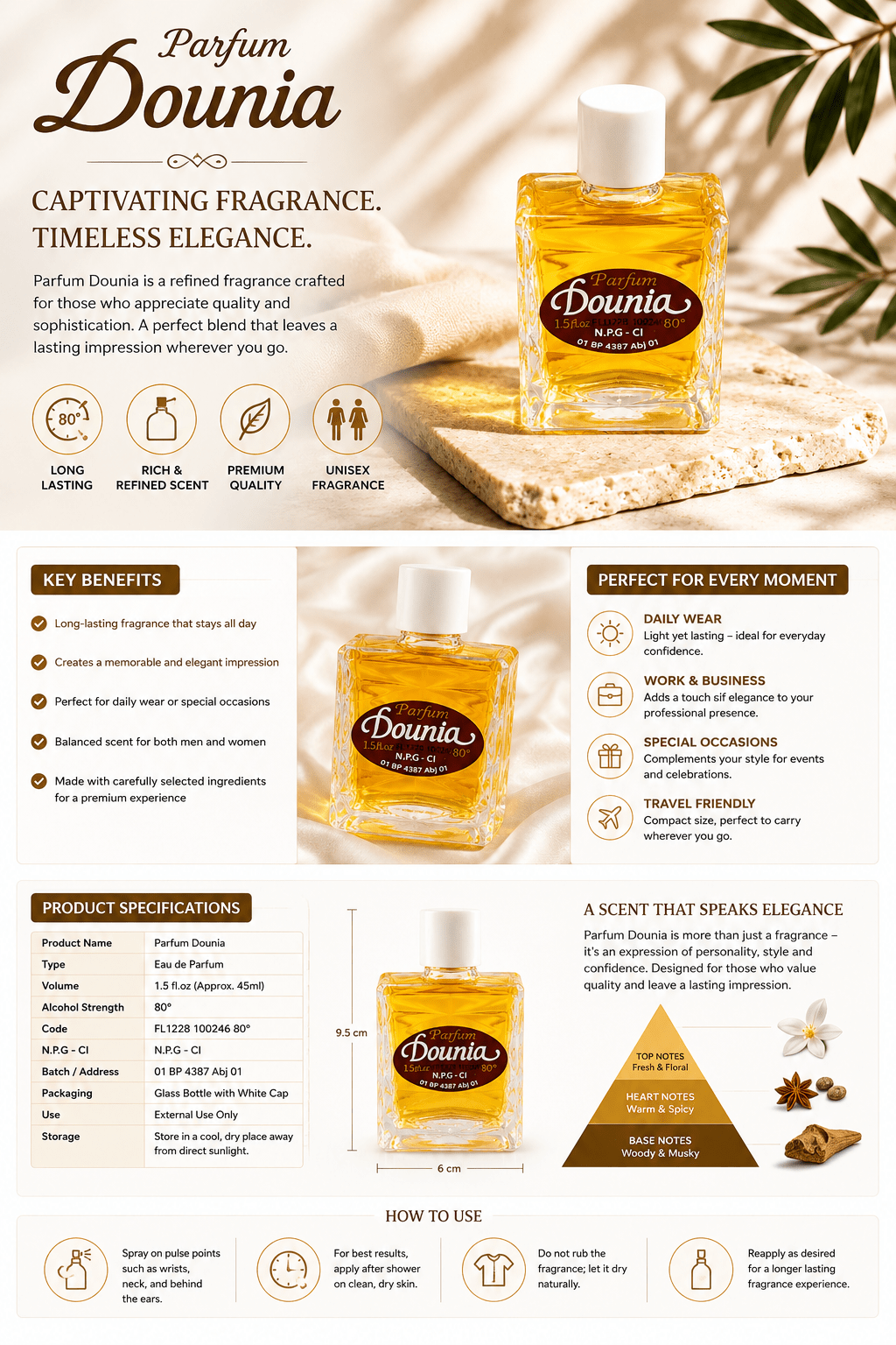 Dounia Spiritual Perfume Oil – Attraction, Favour & Personal Aura Perfume - Spiritual Oil - Cherubim Aura