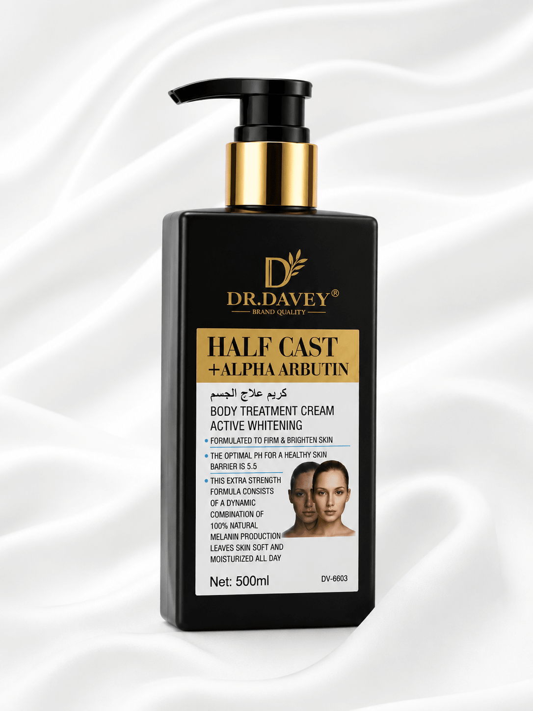 Dr. Davey Body Treatment Cream Bundle | Half Cast + Alpha Arbutin & Vitamin C + Turmeric | Brightening & Firming Body Cream | 500ml Each - Cream - Cherubim Aura