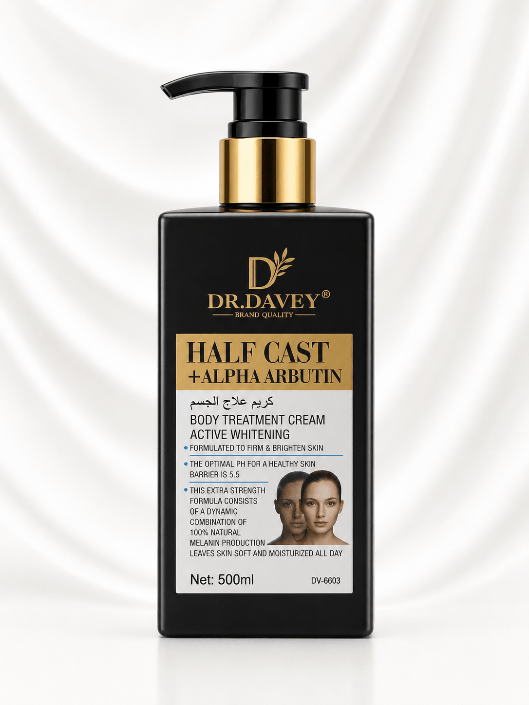 Dr. Davey Body Treatment Cream Bundle | Half Cast + Alpha Arbutin & Vitamin C + Turmeric | Brightening & Firming Body Cream | 500ml Each - Cream - Cherubim Aura