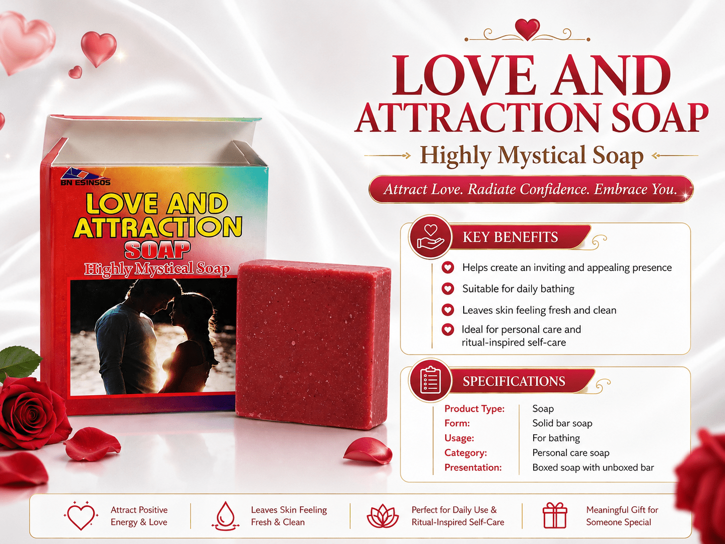 Dr Jay Love & Attraction Spiritual Soap with Natural Herbs – 200g - Spiritual Soap - Cherubim Aura