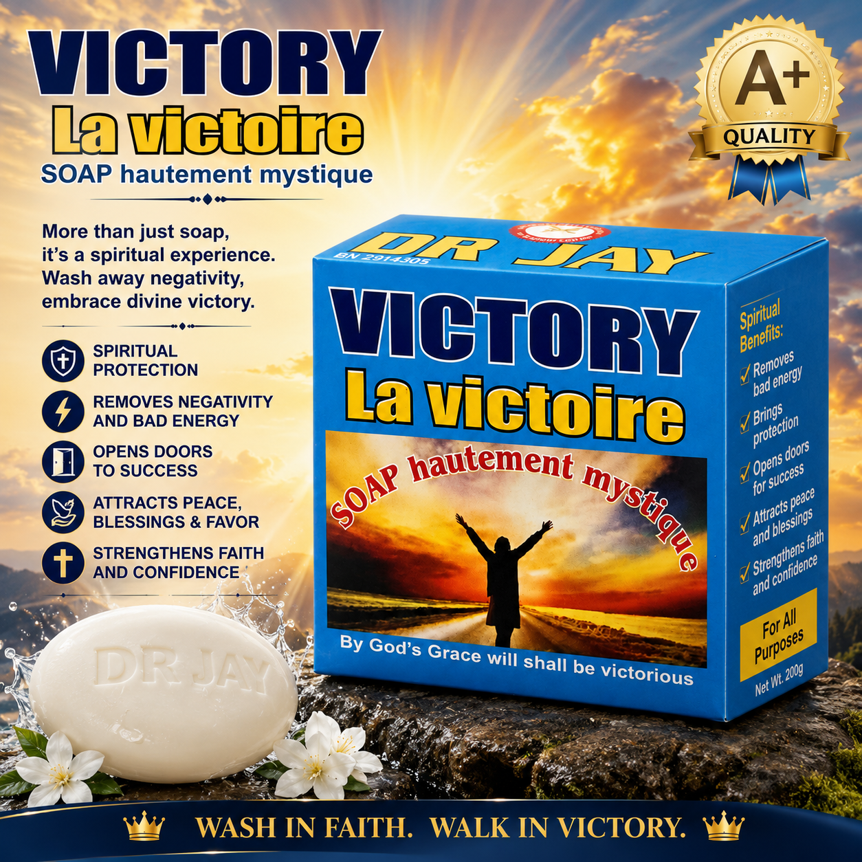 Dr Jay Victory Soap – Spiritual Cleansing Soap for Victory, Favour & Success - Spiritual Soap - Cherubim Aura