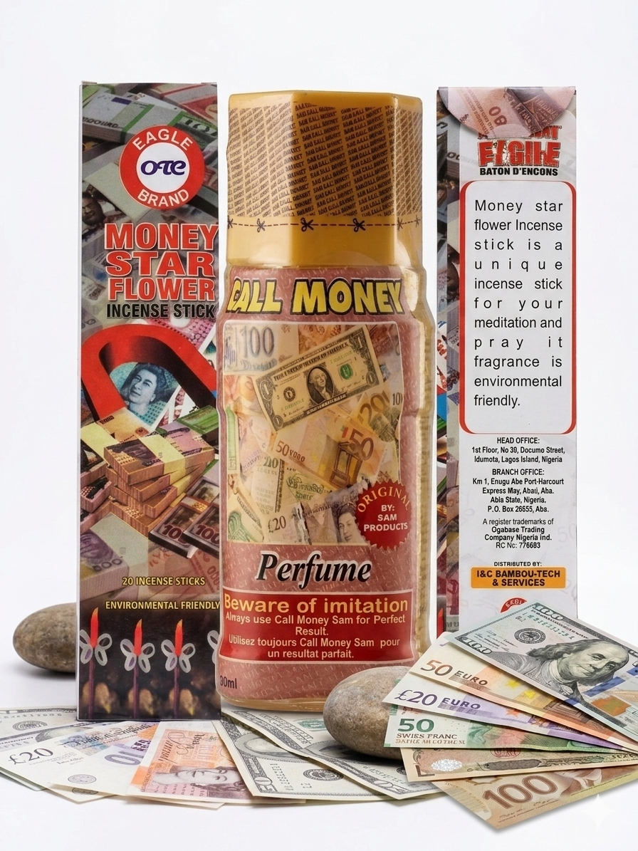 Eagle Brand Money Star Flower Premium Incense & Call Money Cologne Bundle | 150ml Fragrance Cologne with 20 Premium Incense Sticks