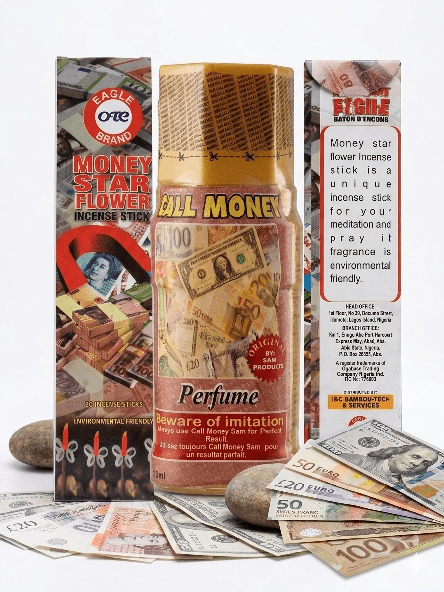 Eagle Brand Money Star Flower Premium Incense & Call Money Cologne Bundle | 150ml Fragrance Cologne with 20 Premium Incense Sticks - Bundle - Cherubim Aura