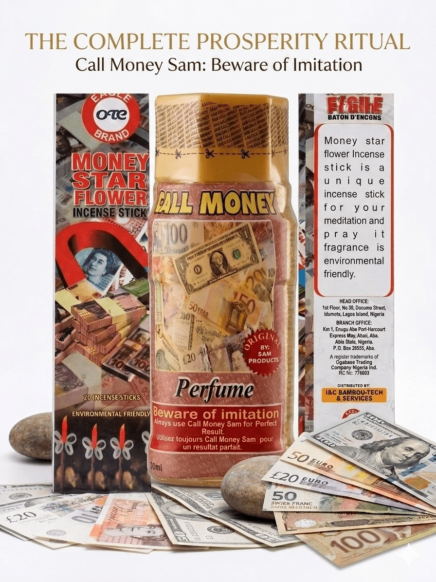 Eagle Brand Money Star Flower Premium Incense & Call Money Cologne Bundle | 150ml Fragrance Cologne with 20 Premium Incense Sticks - Bundle - Cherubim Aura