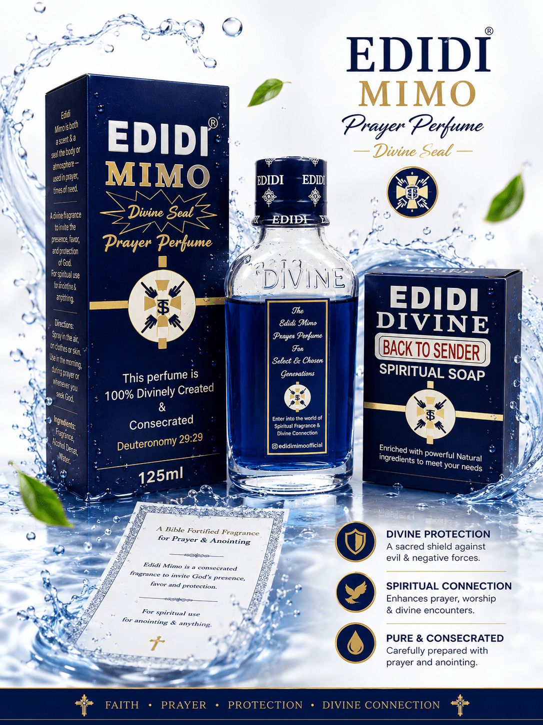 Edidi Divine Spiritual Soap & Edidi Mimo Divine Seal Prayer Perfume Bundle | Choose Victory, Back to Sender, Favour or Blessing Soap - Spiritual Soap - Cherubim Aura