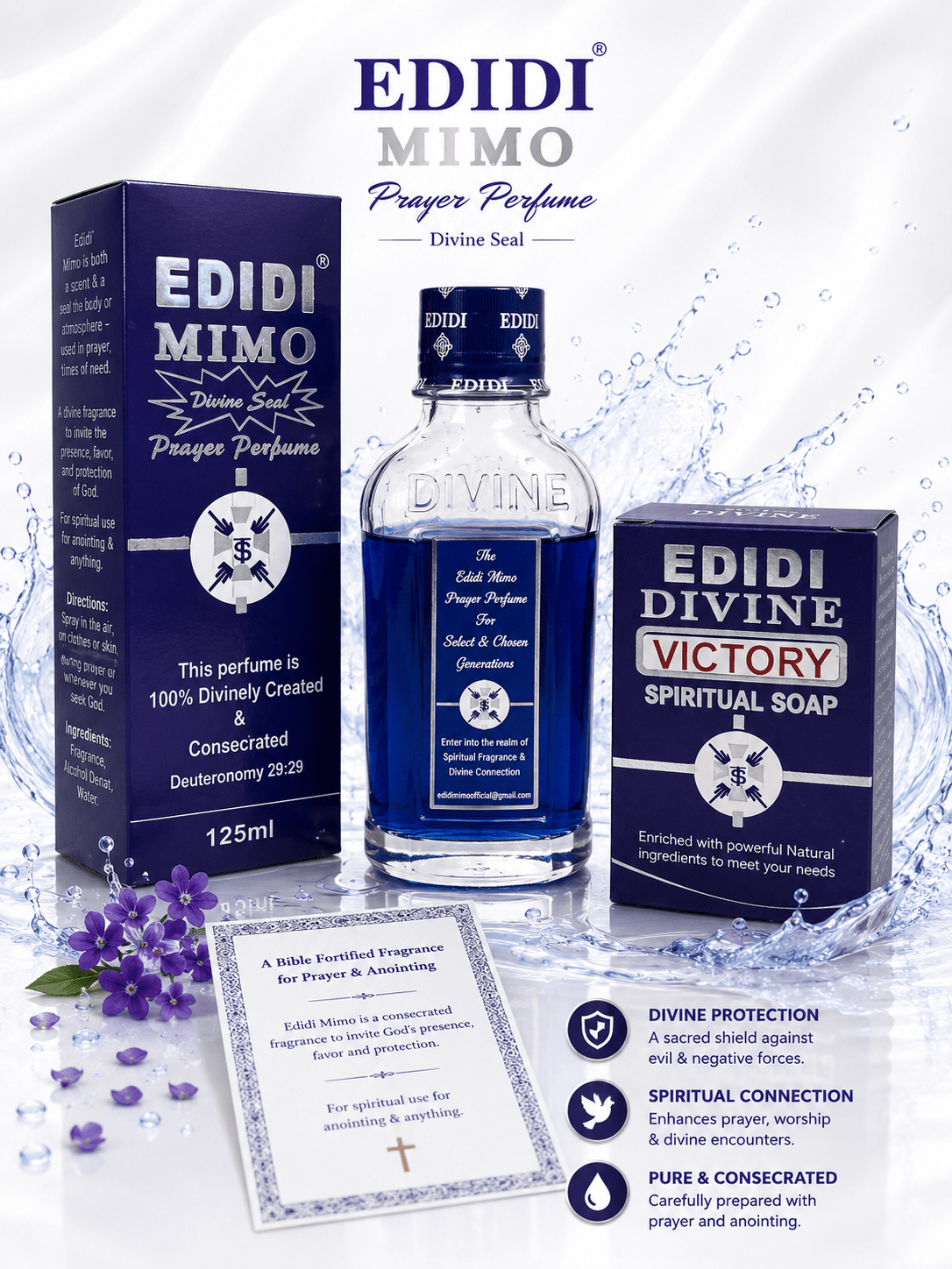 Edidi Divine Spiritual Soap & Edidi Mimo Divine Seal Prayer Perfume Bundle | Choose Victory, Back to Sender, Favour or Blessing Soap - Spiritual Soap - Cherubim Aura