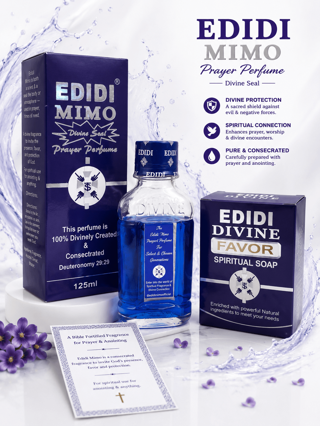 Edidi Divine Spiritual Soap & Edidi Mimo Divine Seal Prayer Perfume Bundle | Choose Victory, Back to Sender, Favour or Blessing Soap - Spiritual Soap - Cherubim Aura