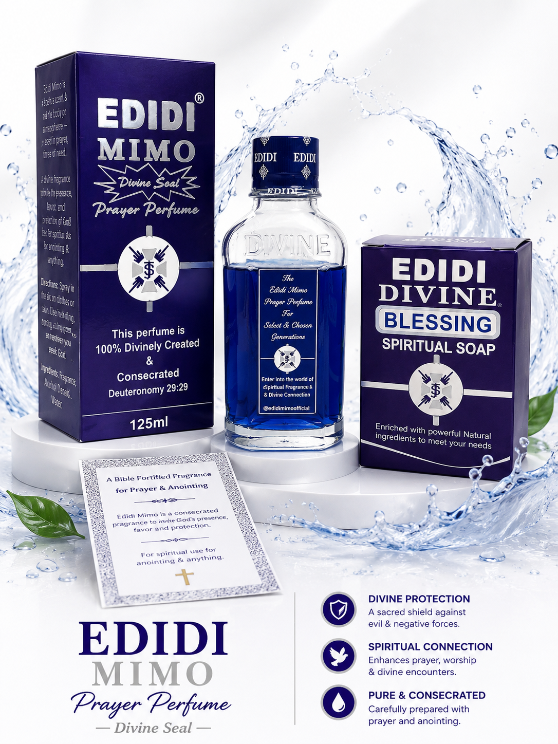 Edidi Divine Spiritual Soap & Edidi Mimo Divine Seal Prayer Perfume Bundle | Choose Victory, Back to Sender, Favour or Blessing Soap